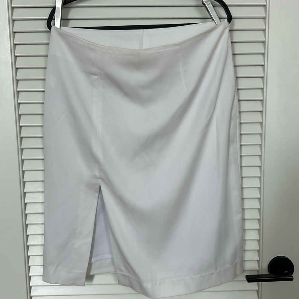 Meg White Slide Slit Skirt